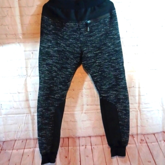 Free Planet Quilted Fleece Bulky Black Sweat Pants M - Picture 3 of 9